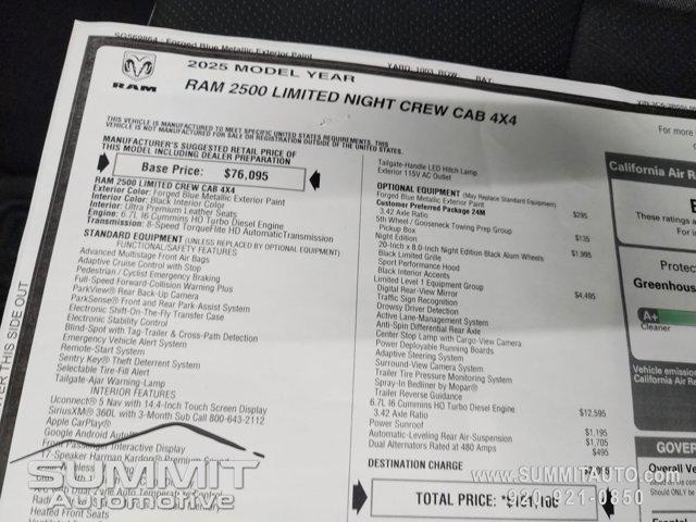new 2025 Ram 2500 car, priced at $98,078