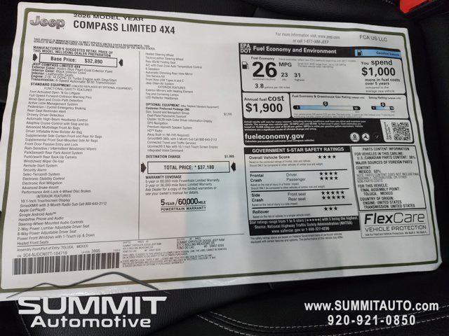 new 2026 Jeep Compass car, priced at $34,880