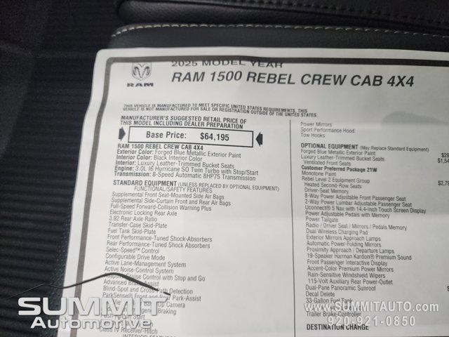 new 2025 Ram 1500 car, priced at $65,935