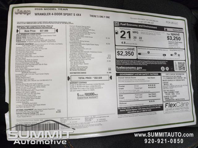 new 2026 Jeep Wrangler car, priced at $47,349