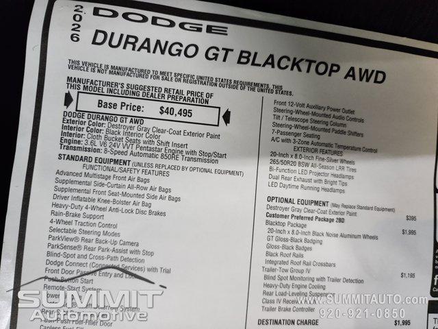 new 2026 Dodge Durango car, priced at $44,152