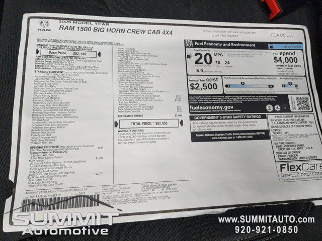 new 2026 Ram 1500 car, priced at $53,686