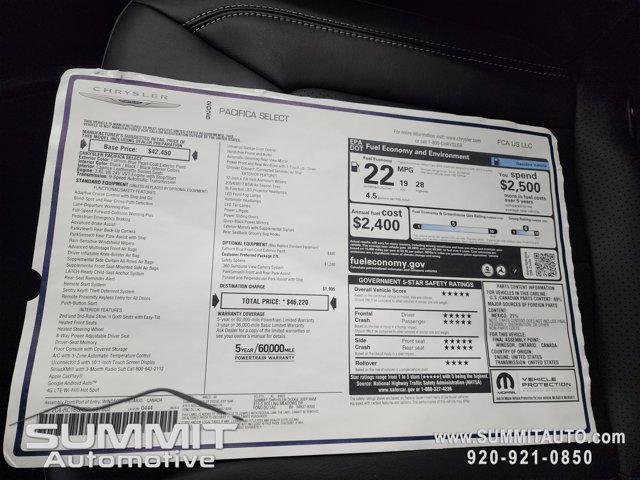 new 2025 Chrysler Pacifica car, priced at $42,603