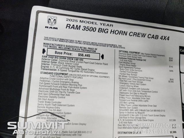new 2025 Ram 3500 car, priced at $73,720