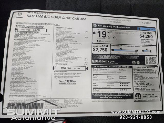 new 2025 Ram 1500 car, priced at $51,170