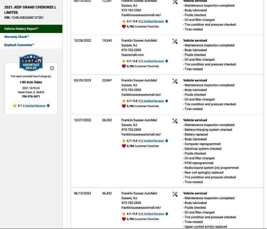 used 2021 Jeep Grand Cherokee L car, priced at $27,999