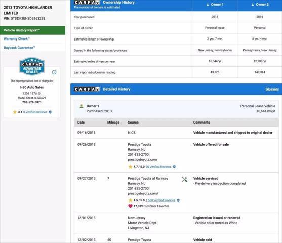 used 2013 Toyota Highlander car, priced at $13,499