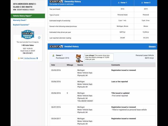 used 2016 Mercedes-Benz C-Class car, priced at $12,499