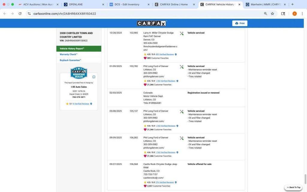 used 2008 Chrysler Town & Country car, priced at $6,999