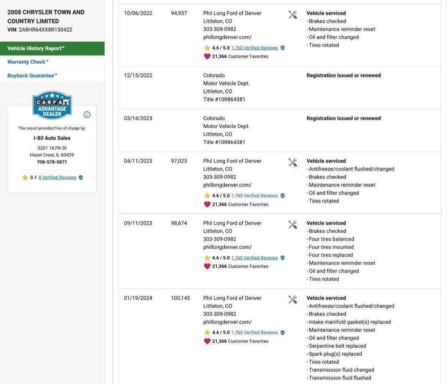 used 2008 Chrysler Town & Country car, priced at $6,999