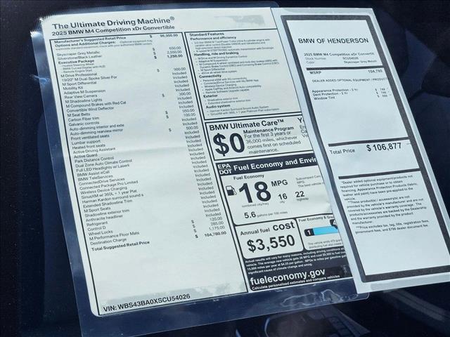 new 2025 BMW M4 car, priced at $104,780