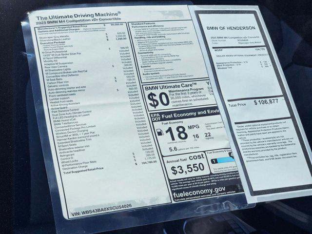 new 2025 BMW M4 car, priced at $104,780