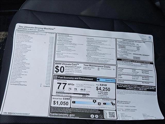 new 2025 BMW iX car, priced at $113,445