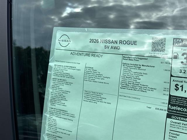 new 2026 Nissan Rogue car, priced at $33,665