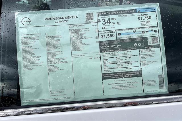 new 2025 Nissan Sentra car, priced at $25,655