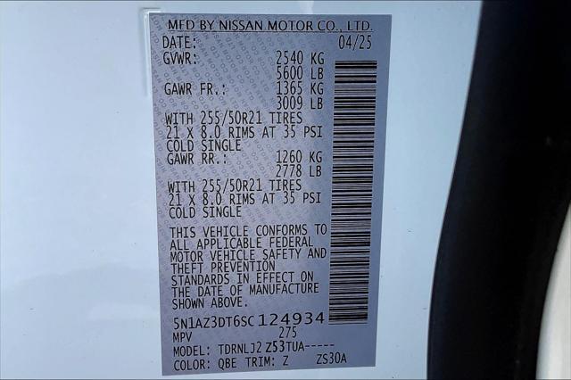 new 2025 Nissan Murano car, priced at $52,750
