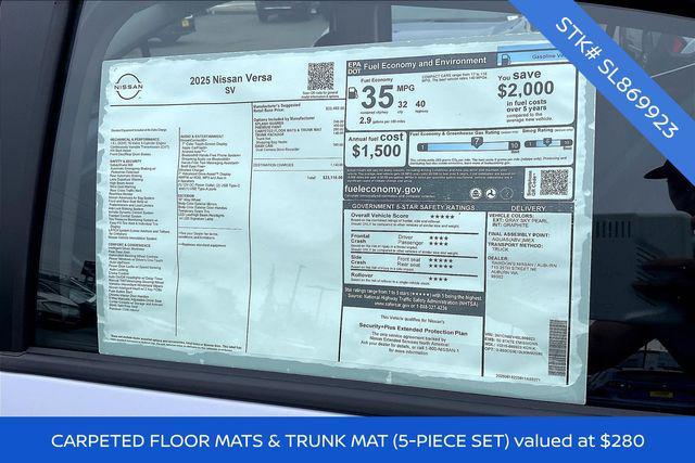 new 2025 Nissan Versa car, priced at $23,110