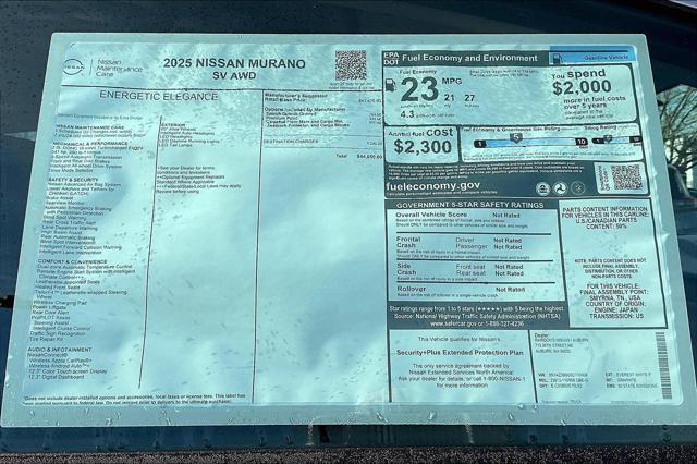 new 2025 Nissan Murano car, priced at $44,050