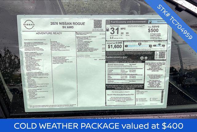 new 2026 Nissan Rogue car, priced at $34,100