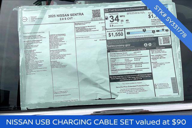 new 2025 Nissan Sentra car, priced at $20,966