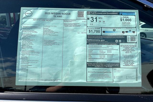new 2025 Nissan Rogue car, priced at $33,110