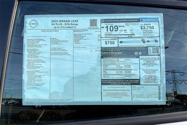 new 2025 Nissan Leaf car, priced at $38,335