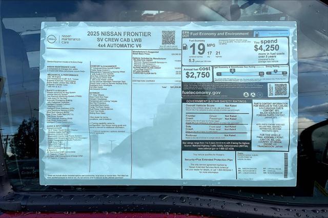 new 2025 Nissan Frontier car, priced at $36,265