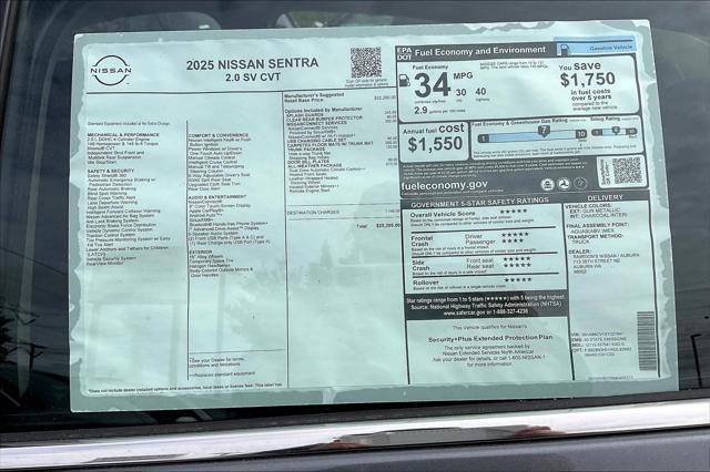 new 2025 Nissan Sentra car, priced at $25,205