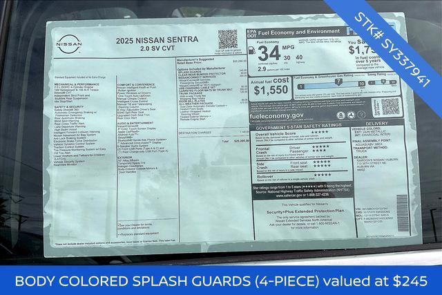 new 2025 Nissan Sentra car, priced at $24,705