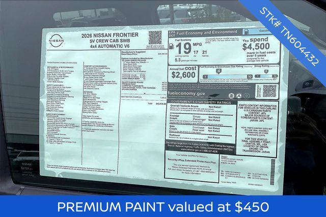 new 2026 Nissan Frontier car, priced at $41,530