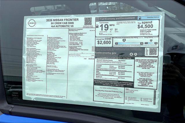 new 2026 Nissan Frontier car, priced at $41,530