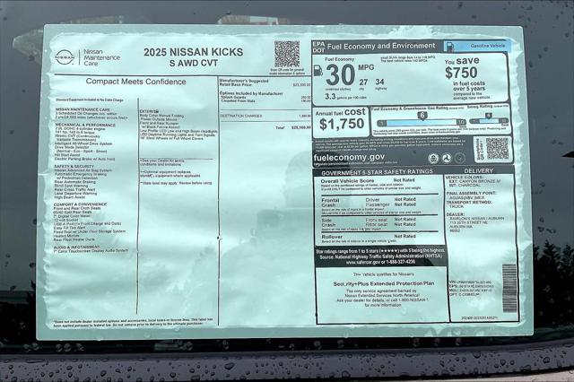 new 2025 Nissan Kicks car, priced at $24,247