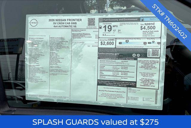 new 2026 Nissan Frontier car, priced at $40,915