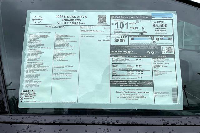new 2025 Nissan ARIYA car, priced at $41,505