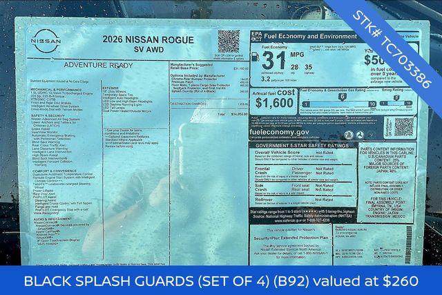 new 2026 Nissan Rogue car, priced at $32,550