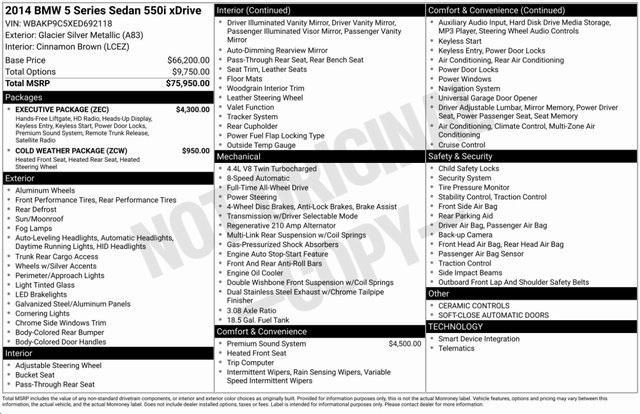 used 2014 BMW 550 car, priced at $14,883
