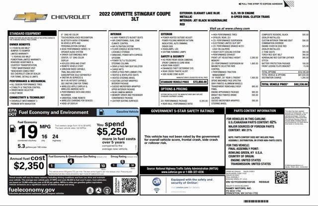 used 2022 Chevrolet Corvette car, priced at $69,900