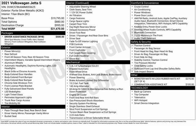 used 2021 Volkswagen Jetta car, priced at $16,285
