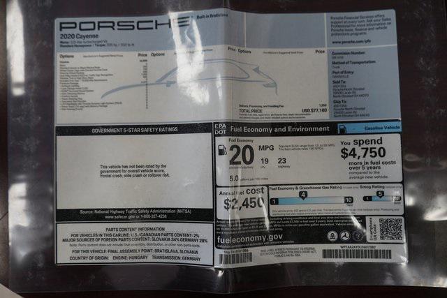 used 2020 Porsche Cayenne car, priced at $30,485