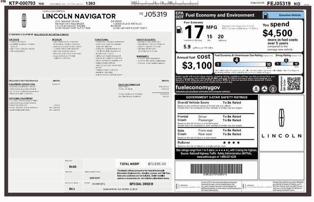 used 2015 Lincoln Navigator car, priced at $13,495