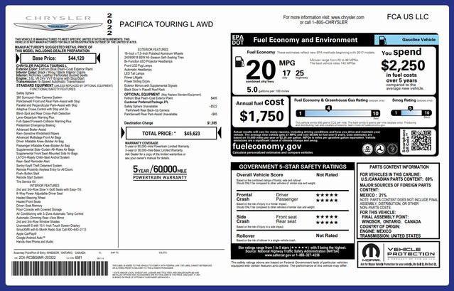 used 2022 Chrysler Pacifica car, priced at $22,155