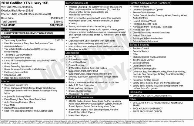 used 2018 Cadillac XTS car, priced at $14,525