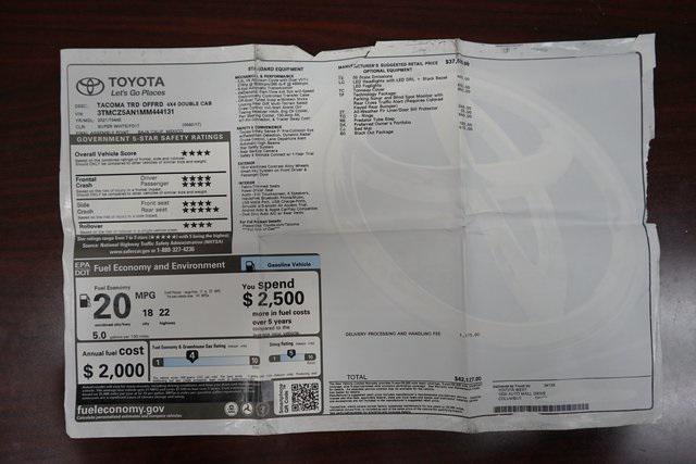 used 2021 Toyota Tacoma car, priced at $33,995