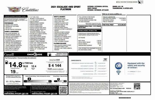 used 2021 Cadillac Escalade car, priced at $58,277