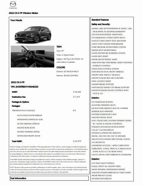 used 2022 Mazda CX-5 car, priced at $23,985