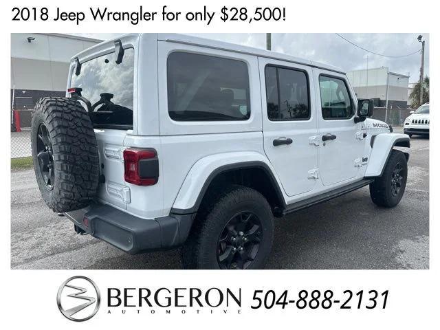 used 2018 Jeep Wrangler Unlimited car, priced at $28,500