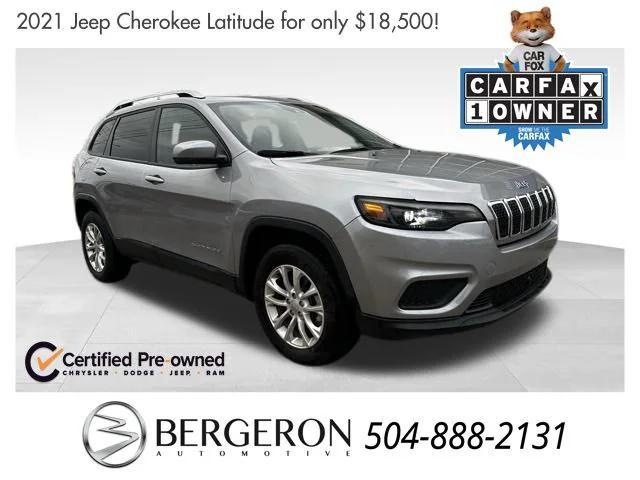 used 2021 Jeep Cherokee car, priced at $18,500