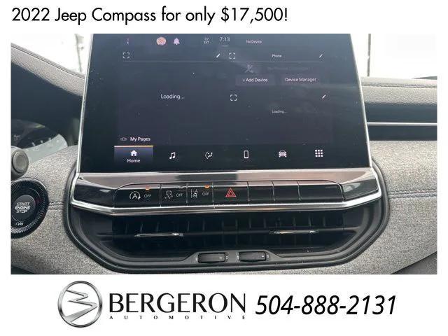 used 2022 Jeep Compass car, priced at $17,500