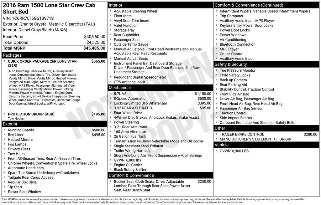 used 2016 Ram 1500 car, priced at $19,784