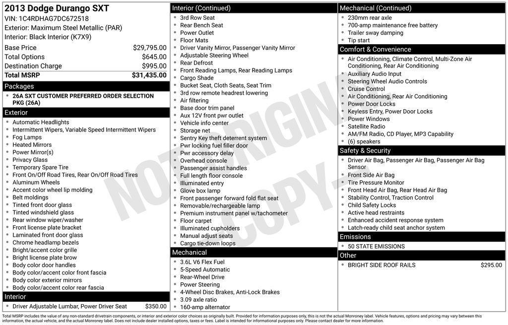 used 2013 Dodge Durango car, priced at $8,894